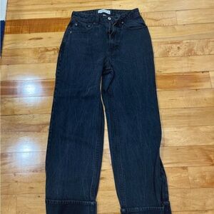 Abercrombie & Fitch Curve Love The Loose High Rise Black Jeans